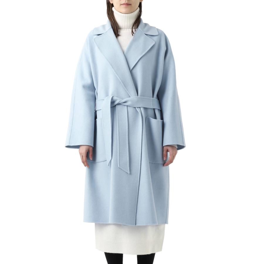 MaxMara 青 ロングコート ウエストベルト付き MAXMARA WEEKEND LINE（マックスマーラウィークエンドライン