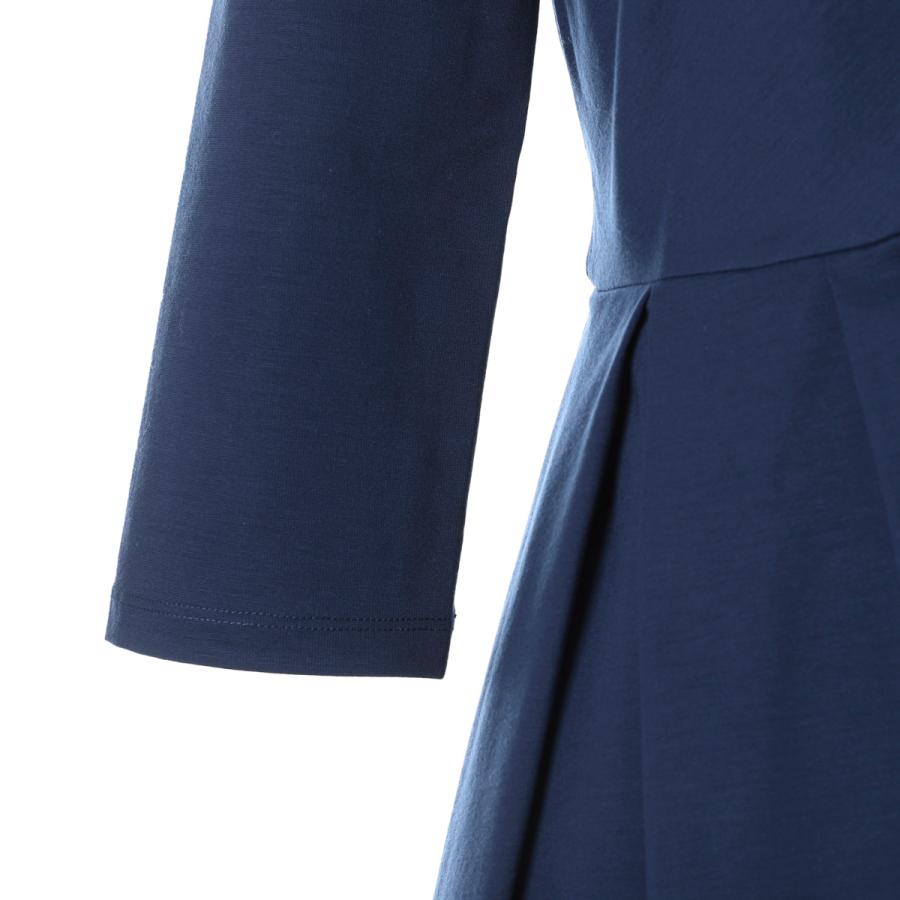 極美品　近年モデル　s'MaxMara Aラインロングワンピース　ベルト付　紺 極美品 近年モデル s'MaxMara Aラインロングワンピース ベルト付 紺 極