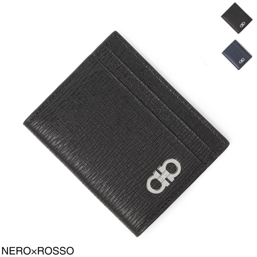 FERRAGAMO フェラガモ カードケース メンズ 660371-0740946-nero-rosso 