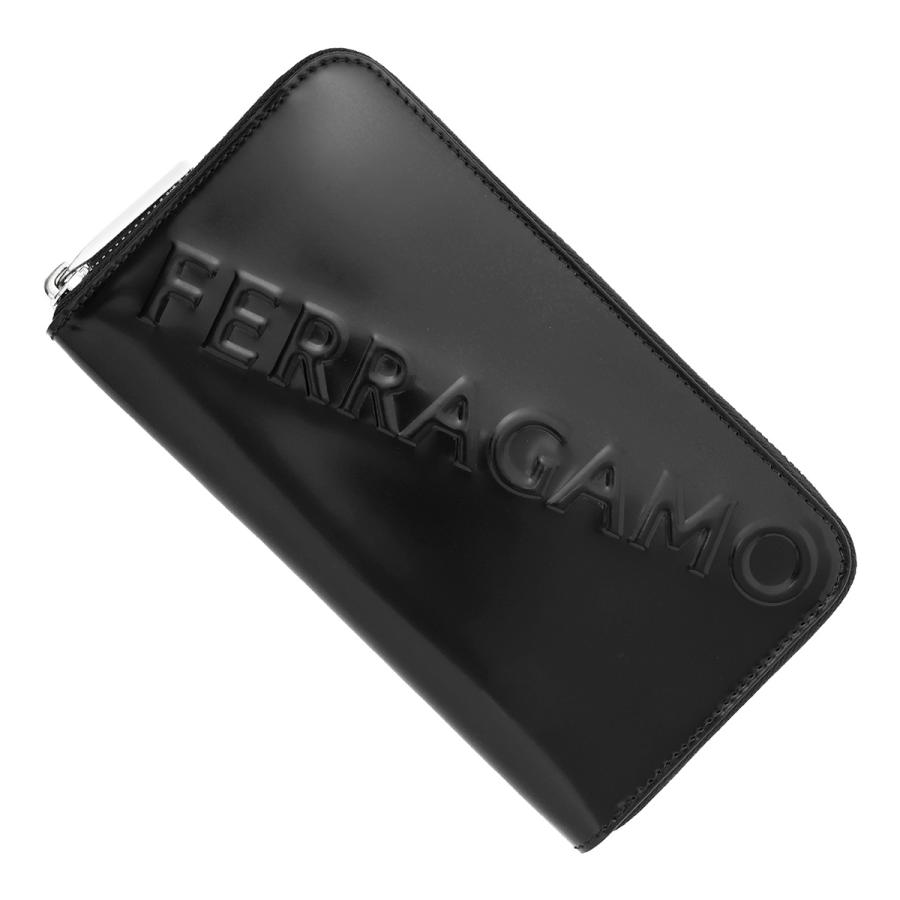 Salvatore Ferragamo フェラガモ長財布 ブラック 小銭入れ有り FERRAGAMO（フェラガモ） (Salvatore Ferragamo) ラウンドファスナー