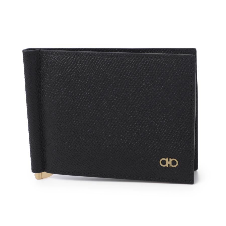 FERRAGAMO レザー マネークリップ ブラック FERRAGAMO（フェラガモ） マネークリップ ブラック メンズ 661475