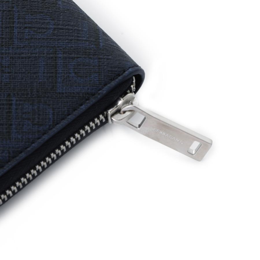 フェラガモ FERRAGAMO ラウンドファスナー 長財布 小銭入れ付き MONOGRAM メンズ 661589-791200-newnavyの画像