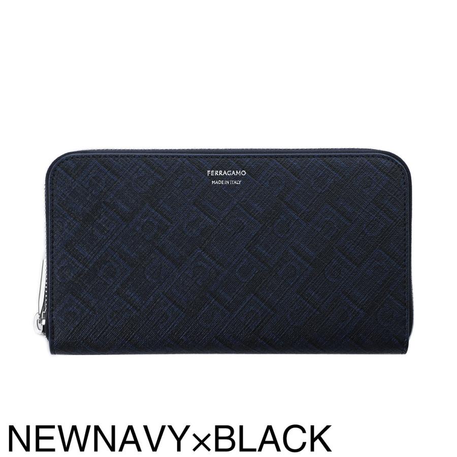 フェラガモ FERRAGAMO ラウンドファスナー 長財布 小銭入れ付き MONOGRAM メンズ 661589-791200-newnavyの画像
