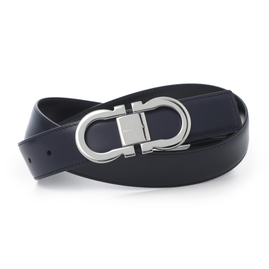 FERRAGAMO（フェラガモ） リバーシブルベルト ブルー メンズ 670326