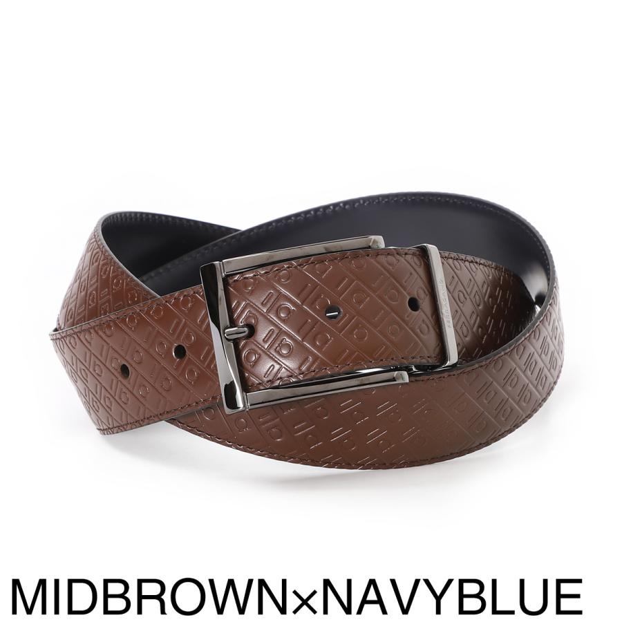 FERRAGAMO（フェラガモ） リバーシブルベルト メンズ : モダンブルー