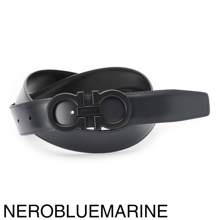 FERRAGAMO（フェラガモ） リバーシブル ベルト メンズ : モダンブルー