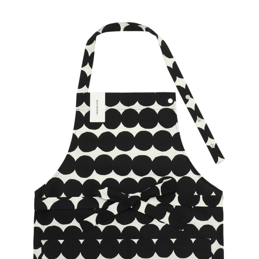 ▶︎新品未使用　マリメッコ　marimekko エプロン　ムスタタンマ◀︎ marimekko（マリメッコ） エプロン marimekko RASYMATTO ホワイト