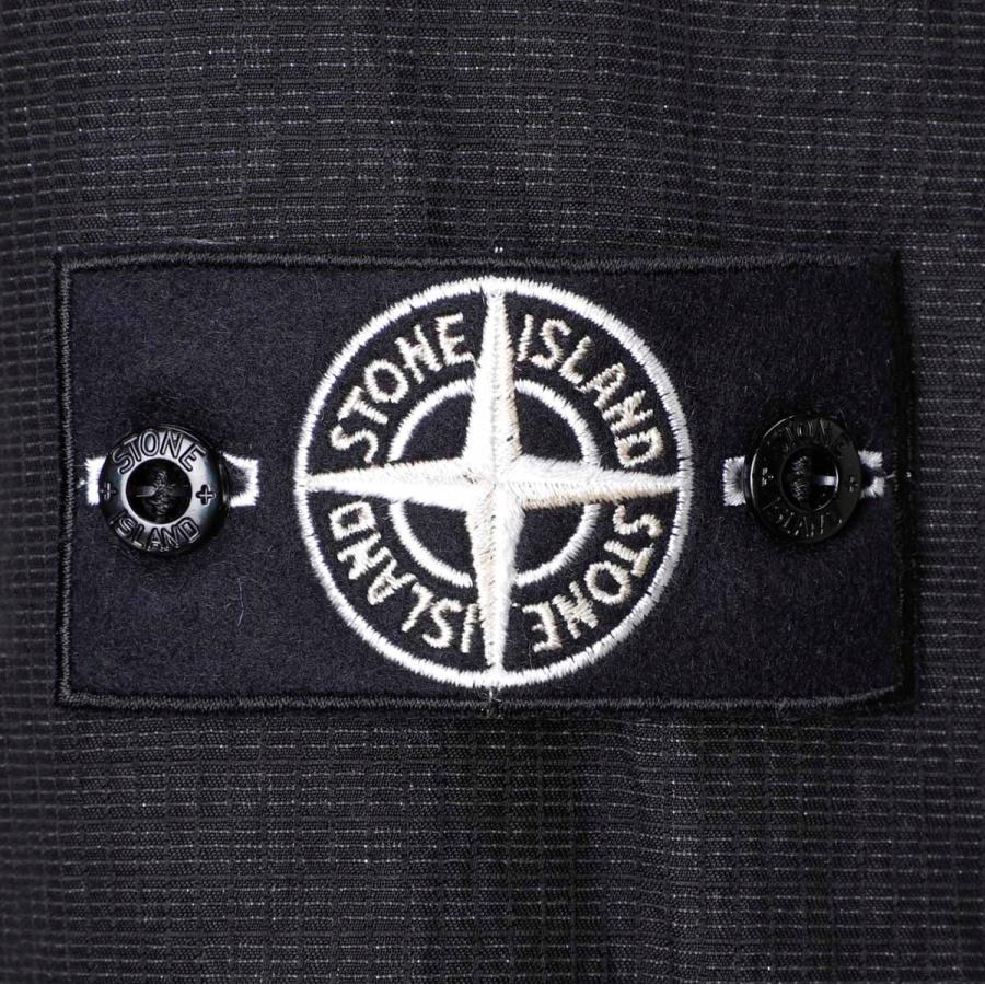 ストーンアイランド　パッチ　ブラック STONE ISLAND ストーンアイランド パッチ コットン クルーネック