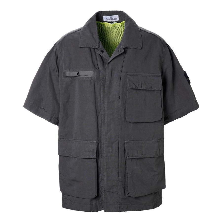 STONE ISLAND ストーンアイランド 半袖シャツ ミニタリーシャツ グレー 