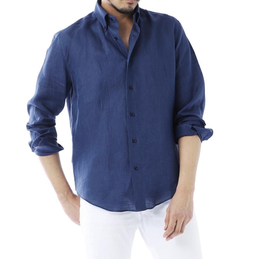 ガッリア Gallia ボタンダウン リネンシャツ 大きいサイズあり ブルー メンズ Mb02 0066 32 Mb02 0066 モダンブルーyahoo 店 通販 Yahoo ショッピング