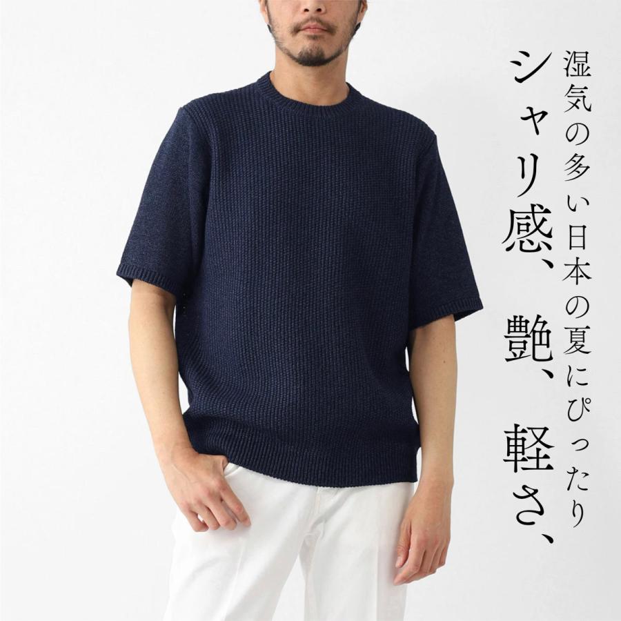 モダンブルー MODERN B. 美濃和紙ニットTシャツ 7ゲージ サマーニット 大きいサイズあり メンズ mborsskt01-black_9