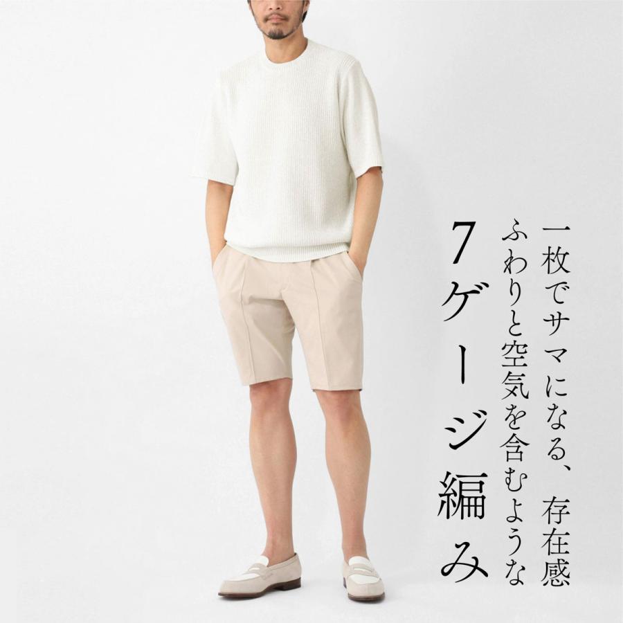 モダンブルー MODERN B. 美濃和紙ニットTシャツ 7ゲージ サマーニット 大きいサイズあり メンズ mborsskt01-black_11