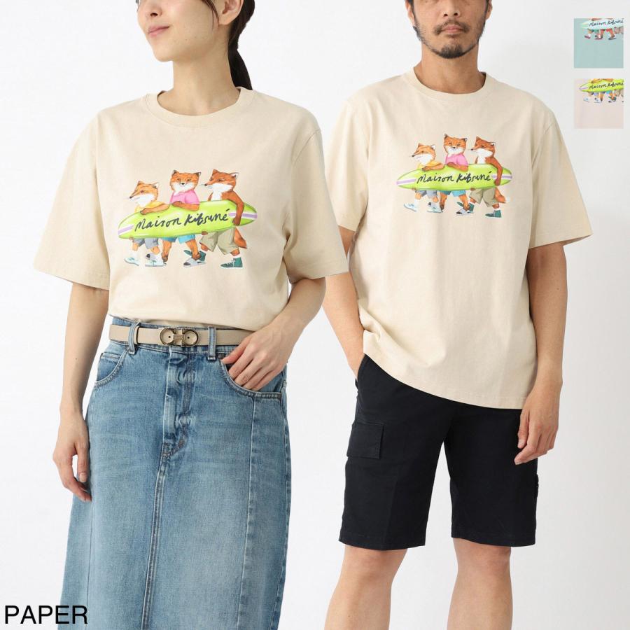 MAISON KITSUNE（メゾン キツネ） クルーネックTシャツ SURFING FOXES