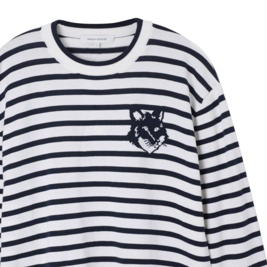 メゾンキツネ MAISON KITSUNE クルーネックニット FOX HEAD INTARSIA 