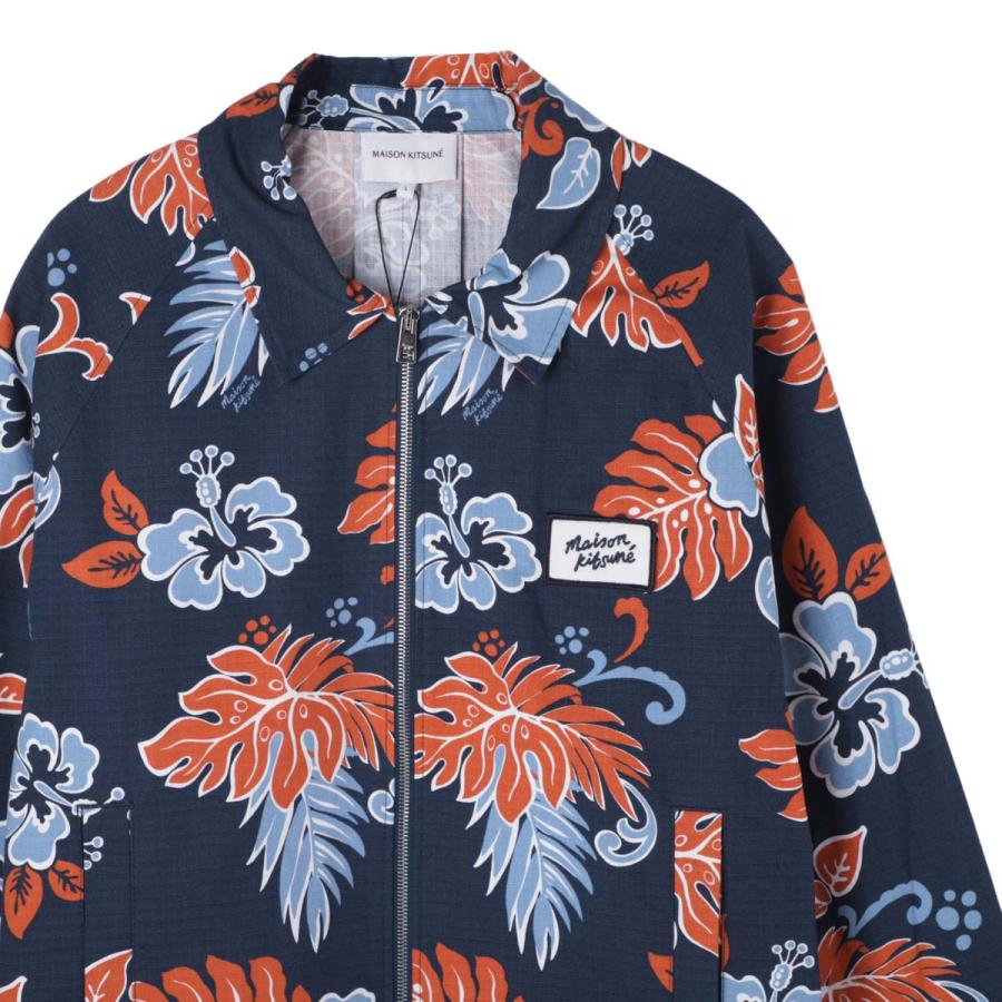メゾンキツネ MAISON KITSUNE ジップアップ ブルゾン ZIPPED BLOUSON ブルー メンズ mm02120ww4016-o492-deepnavydesignの画像