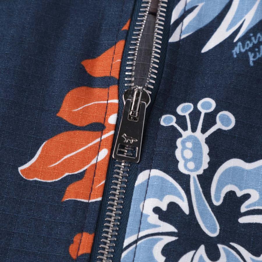 メゾンキツネ MAISON KITSUNE ジップアップ ブルゾン ZIPPED BLOUSON ブルー メンズ mm02120ww4016-o492-deepnavydesignの画像