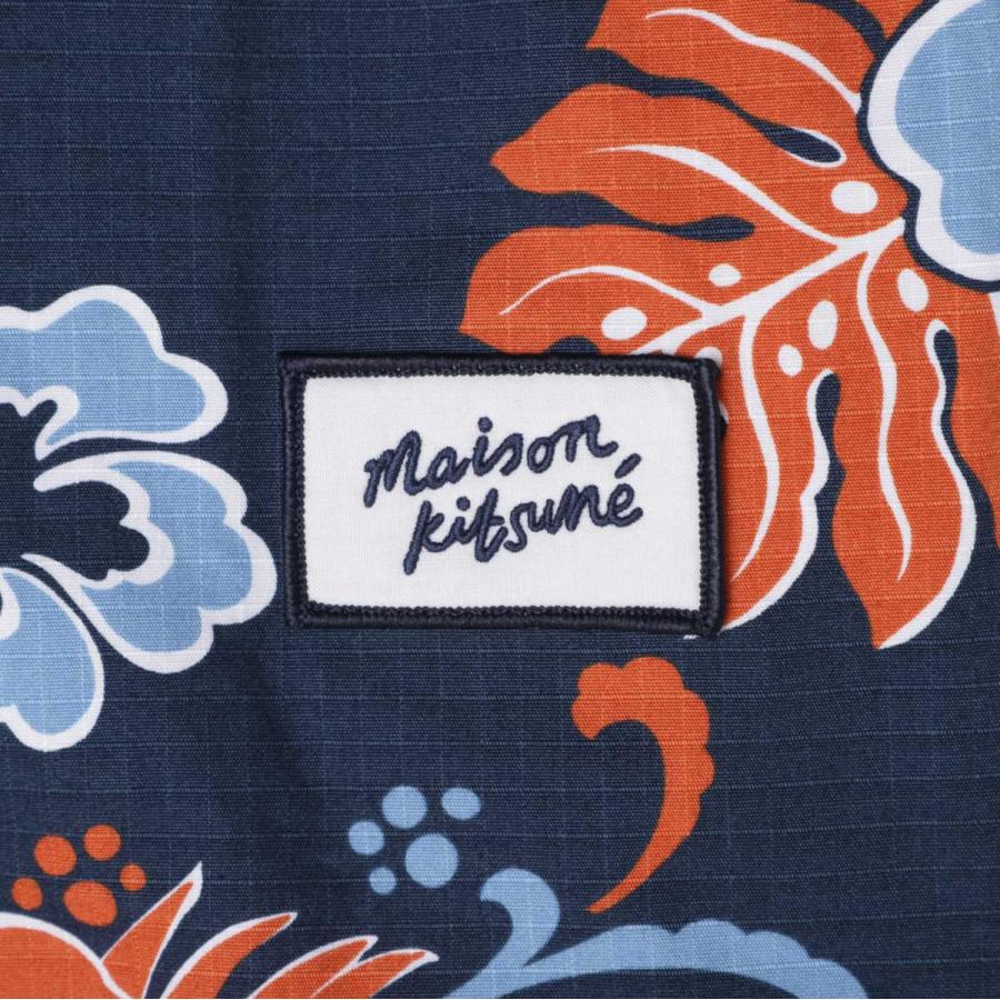 メゾンキツネ MAISON KITSUNE ジップアップ ブルゾン ZIPPED BLOUSON ブルー メンズ mm02120ww4016-o492-deepnavydesignの画像