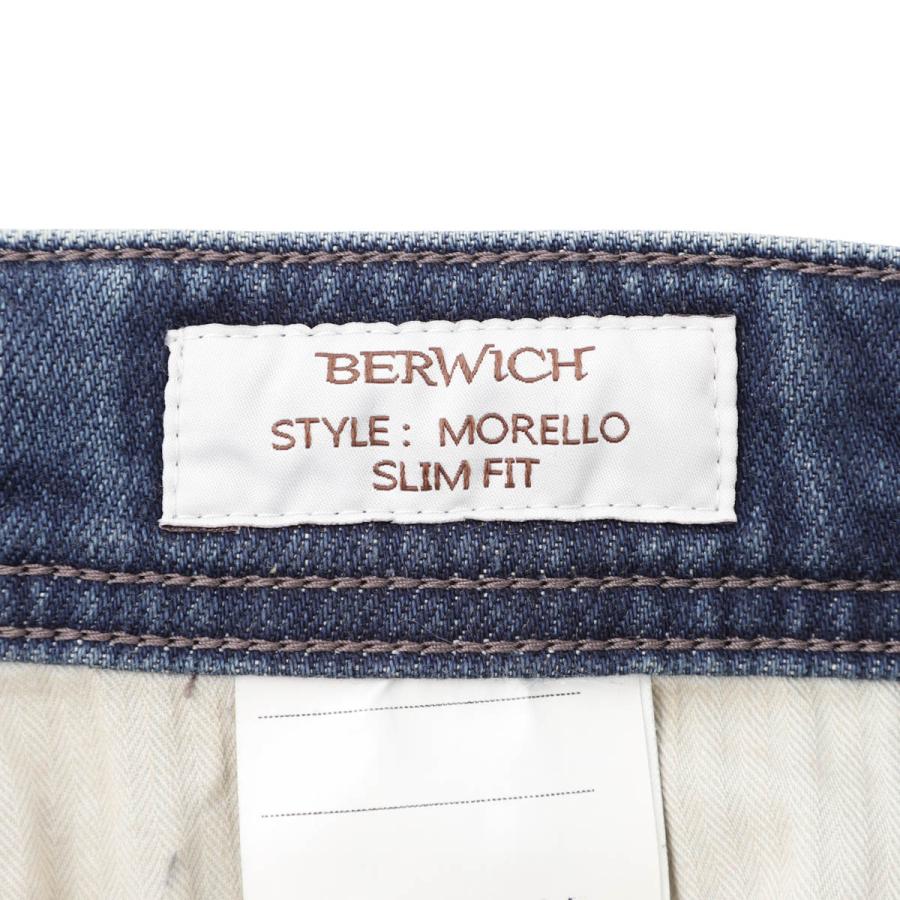 ベルウィッチ BERWICH ジップフライジーンズ MORELLO 5T GD ブルー メンズの画像