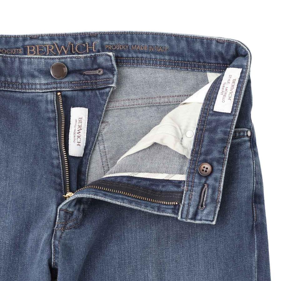 ベルウィッチ BERWICH ジップフライジーンズ MORELLO 5T GD ブルー メンズの画像