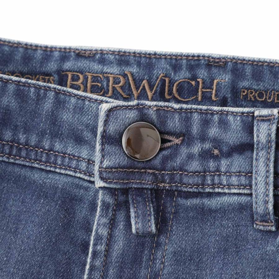 ベルウィッチ BERWICH ジップフライジーンズ MORELLO 5T GD ブルー メンズの画像