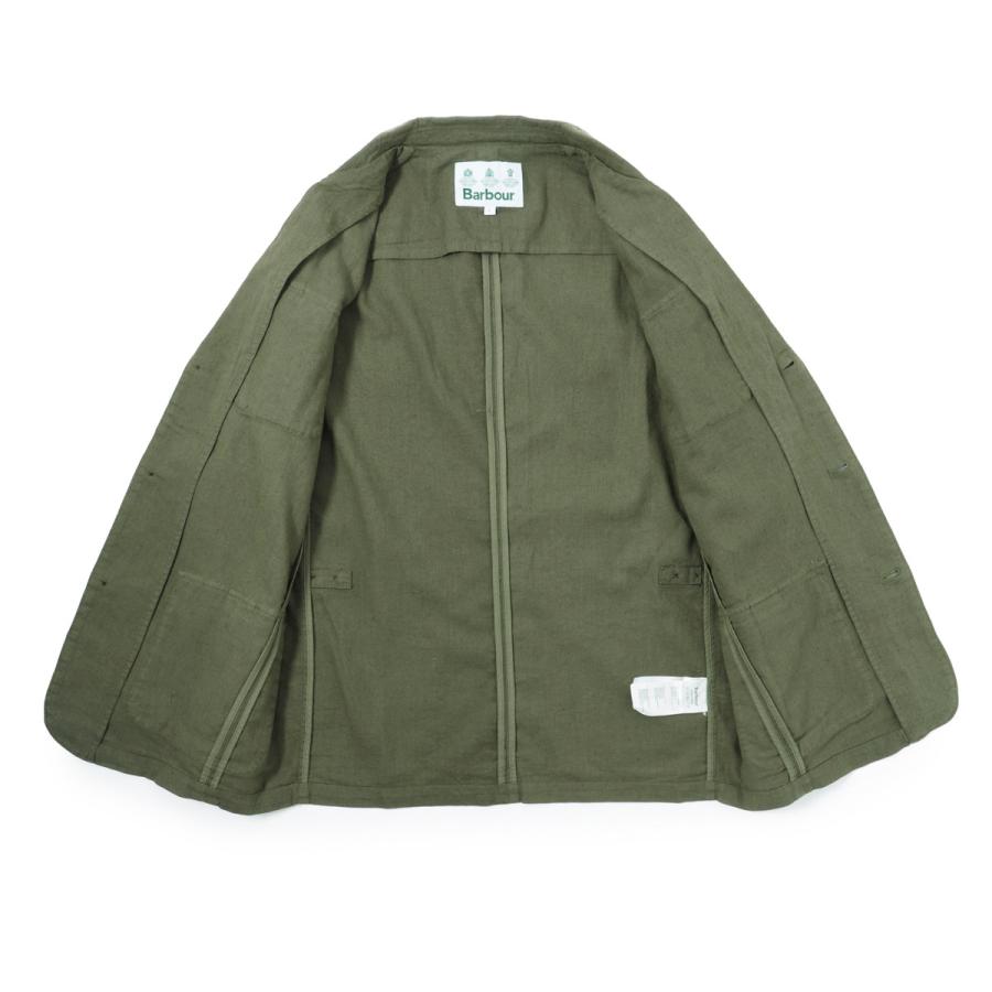 Barbour（バブアー） リネンシャツ FRANKIE OVERSH グリーン メンズ