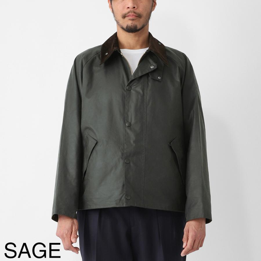 バブアー Barbour ワックスコーティング ジャケット TRANSPORT OVERSIZED WAXED JACKET コーチジャケット メンズ mwx1678sg91-sageの画像