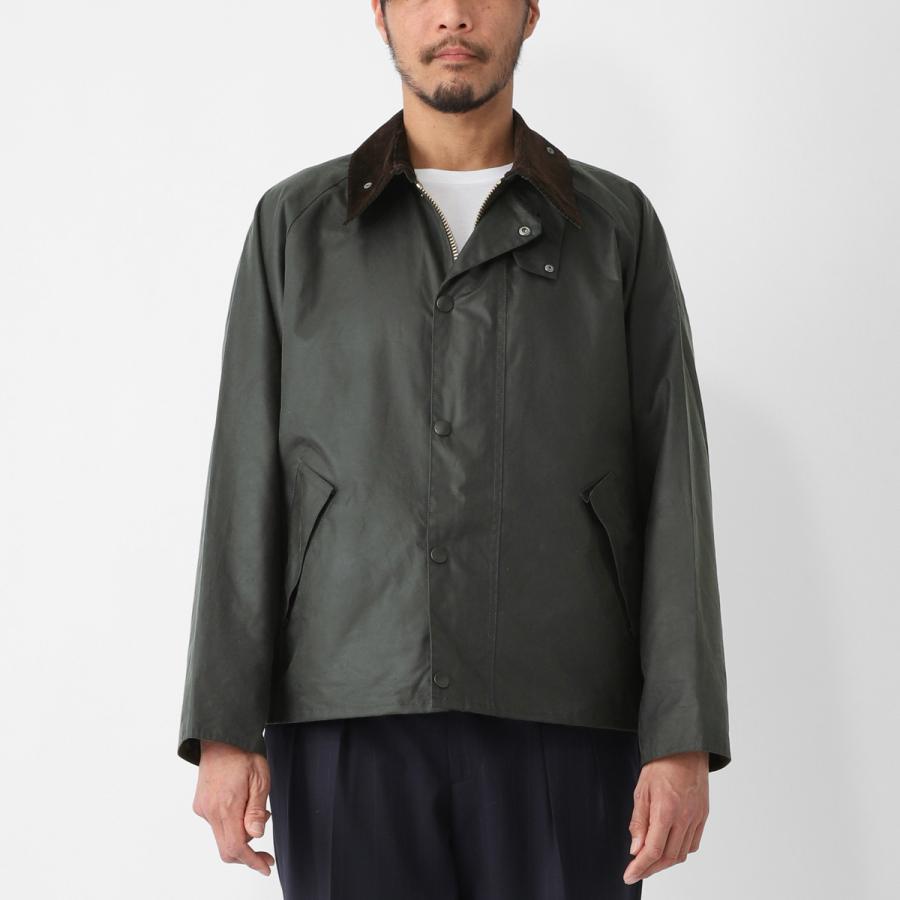 バブアー Barbour ワックスコーティング ジャケット TRANSPORT OVERSIZED WAXED JACKET コーチジャケット メンズ mwx1678sg91-sageの画像