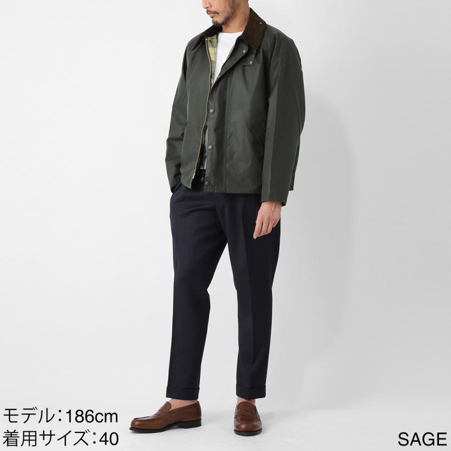 バブアー Barbour ワックスコーティング ジャケット TRANSPORT OVERSIZED WAXED JACKET コーチジャケット メンズ mwx1678sg91-sageの画像