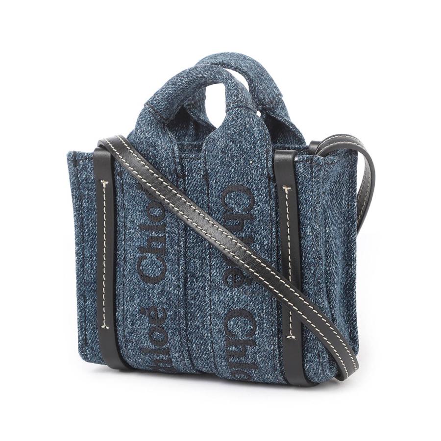 Chloe クロエ ショルダーバッグ 2WAY WOODY NANO ブルー レディース 