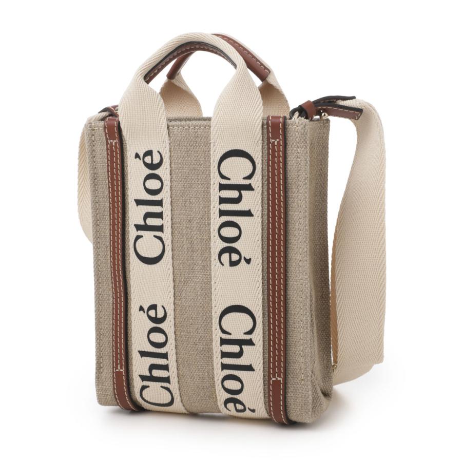 Chloe（クロエ） トートバッグ 2WAY WOODY NORTH SOUTH MINI ブラウン