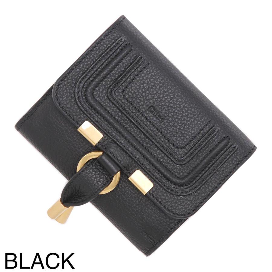 クロエ　二つ折り財布　マーシースクエアウォレット　ブラック　MARCIE Chloe（クロエ） Chloe 2つ折り財布 小銭入れ付き MARCIE レディース