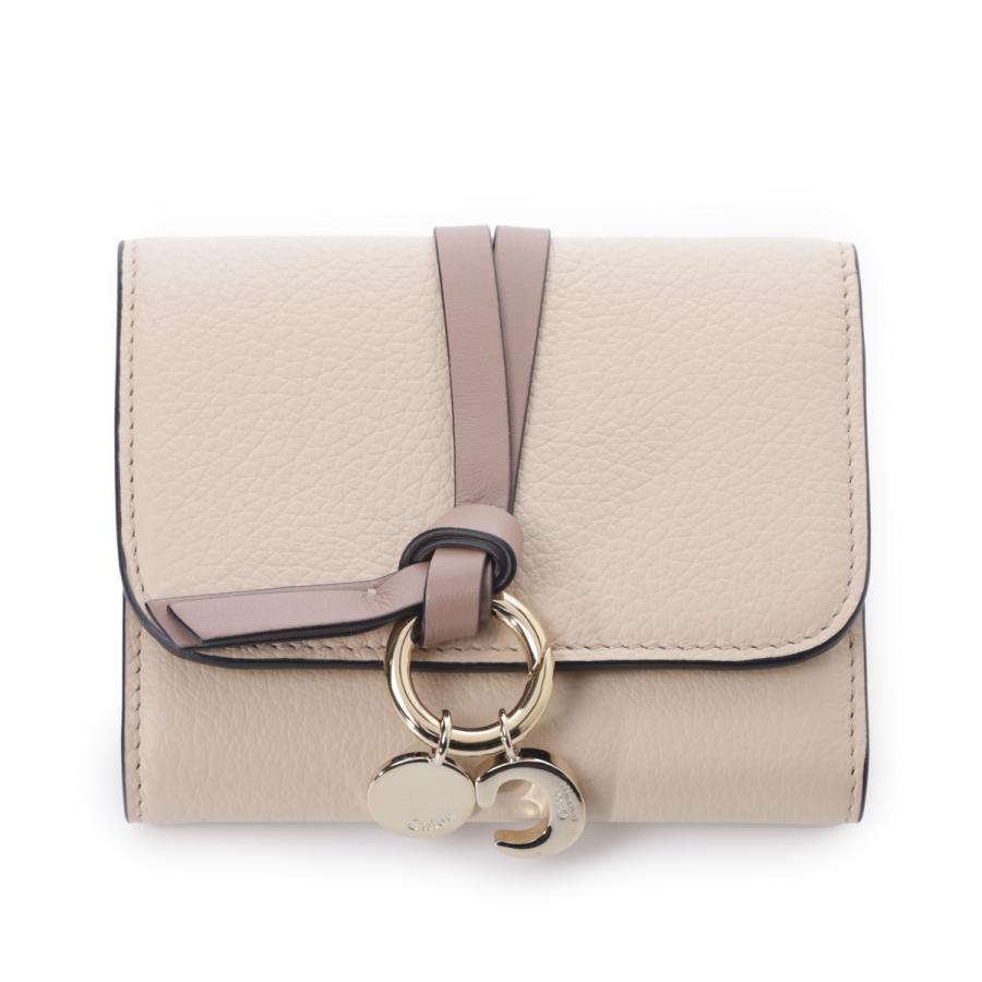 クロエ Chloe 3つ折り財布 小銭入れ付き SMALL ALPHABET TRI-FOLD アルファベット バイカラー ピンク レディース ch25up718p47-6i4-earthypinkの画像