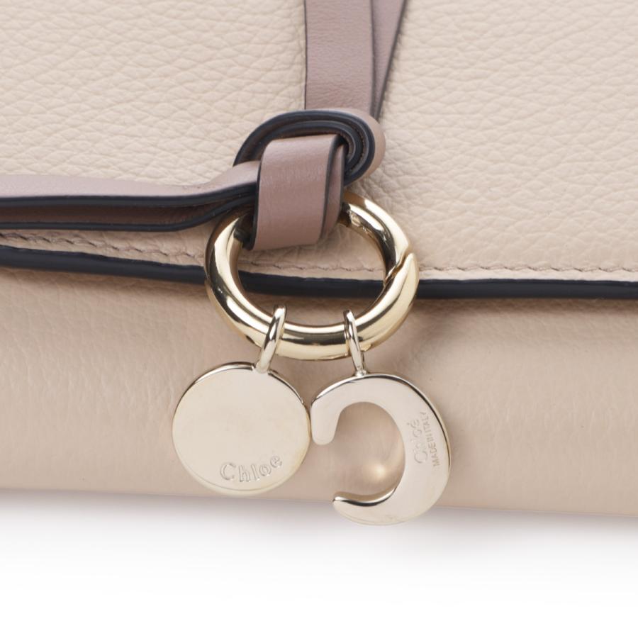 クロエ Chloe 3つ折り財布 小銭入れ付き SMALL ALPHABET TRI-FOLD アルファベット バイカラー ピンク レディース ch25up718p47-6i4-earthypinkの画像