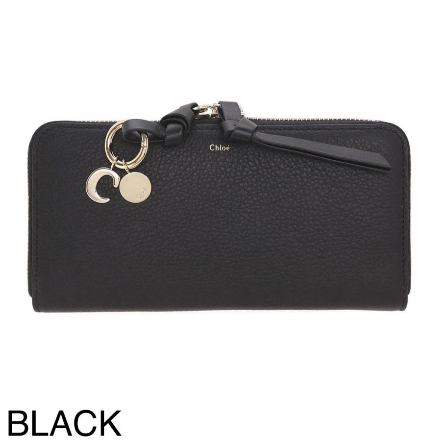 未使用級　箱付き　Chloe クロエ　長財布　ラウンドファスナー　ロゴグラム　黒 Chloe クロエ ラウンドファスナー 長財布 小銭入れ付き ALPHABET