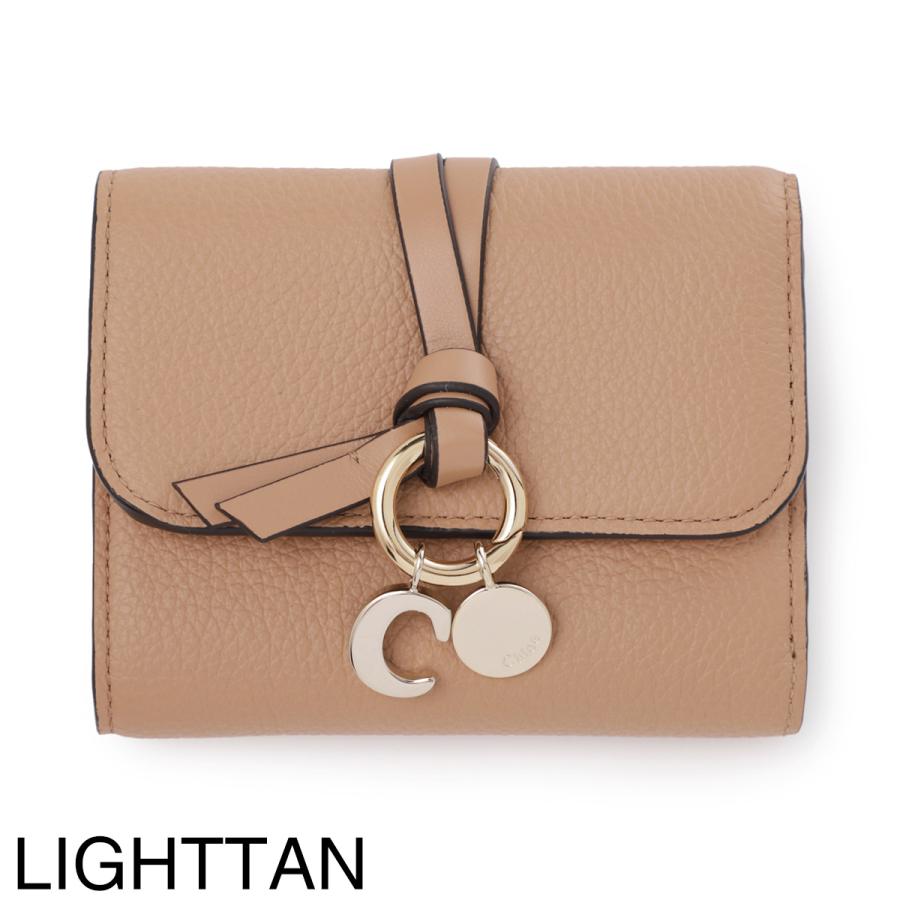 クロエ 三つ折り財布 アルファベット レザー Cチャーム ピンクベージュ系 Chloe（クロエ） ALPHABET Tri-Fold Wallet CHC21WP945F57 053 601 6J5