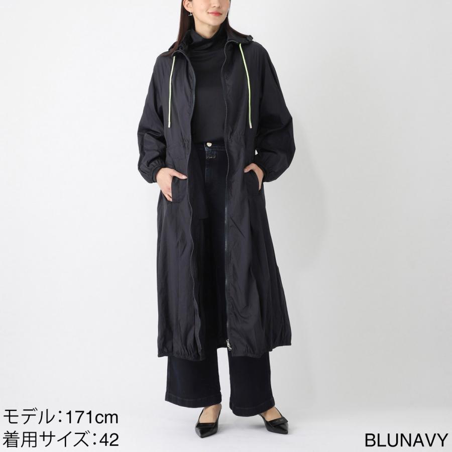 ヘルノ HERNO フーデッド コート SHINY TECH CRINKLE シャイニーテッククリンクル ロング パーカ 大きいサイズあり ブルー レディース pa000077d-12701-9200の画像