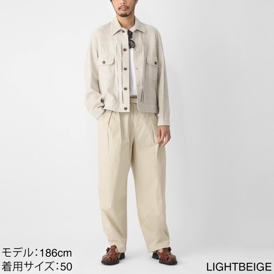 LEMAIRE ルメール ベルト付き パンツ ベージュ 38サイズ LEMAIRE（ルメール） コットンパンツ BELTED PLEATED PANTS ベージュ