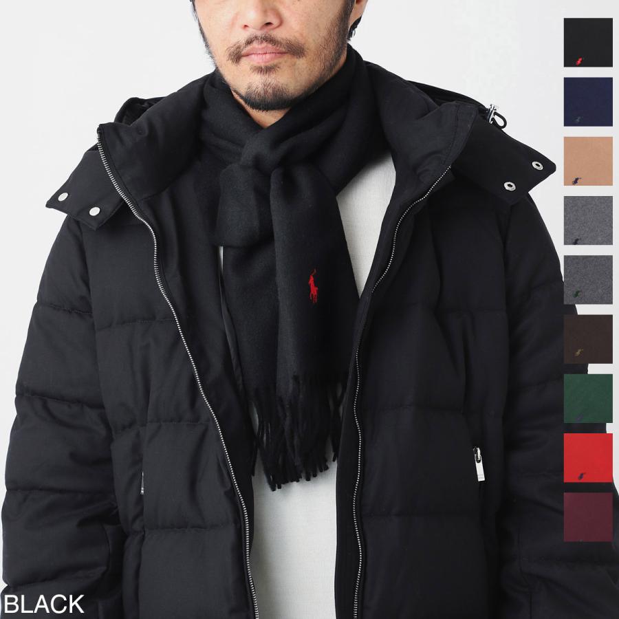 ラルフローレン Polo Ralph Lauren マフラー PC0476 001 RECYCLED WOOL MUFFLER ウールマフラー BLACK ブラック POLO RALPH LAUREN（ポロ・ラルフローレン） マフラー RECYCLED WOOL