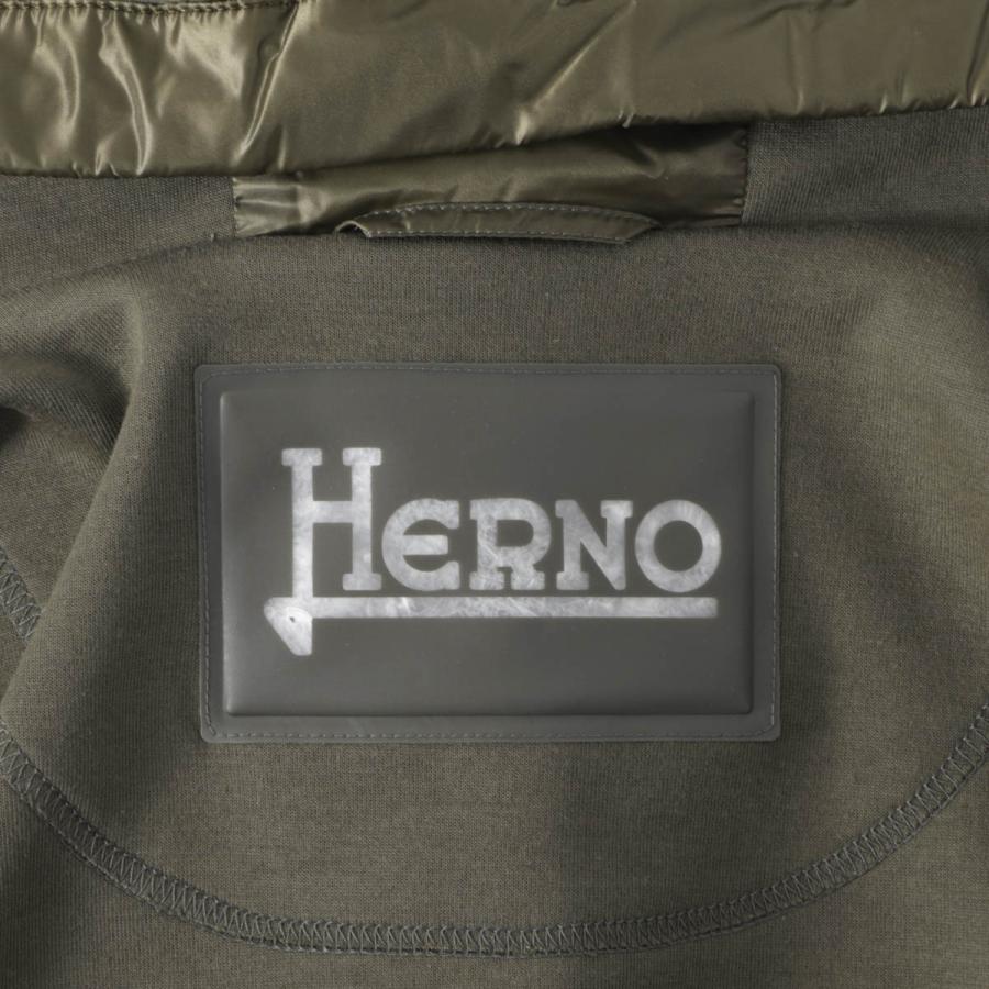 ヘルノ HERNO ダウン切り替え フーデッド ブルゾン グリーン メンズ pi001009u-12017-7745の画像