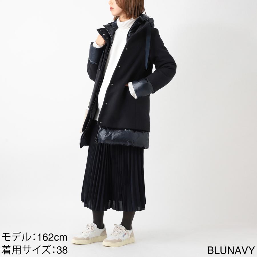【美品】HERNO ダウンコート　切り替え　L 大きいサイズ　ネイビー HERNO ヘルノ ダウンコート 大きいサイズあり レディース