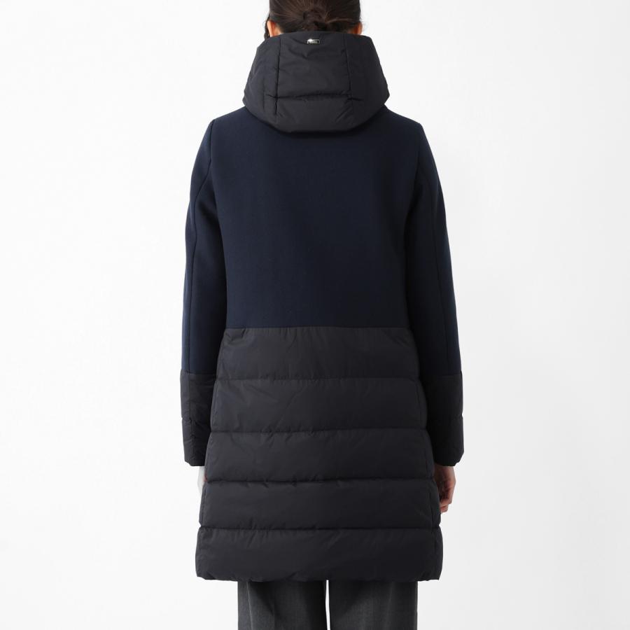 ヘルノ　リバーシブル　ダウンコート　洗えるダウン　40 Mサイズ　紺　極美品 HERNO（ヘルノ） | ウールナイロン異素材コンビ ネイビー ダウンコート