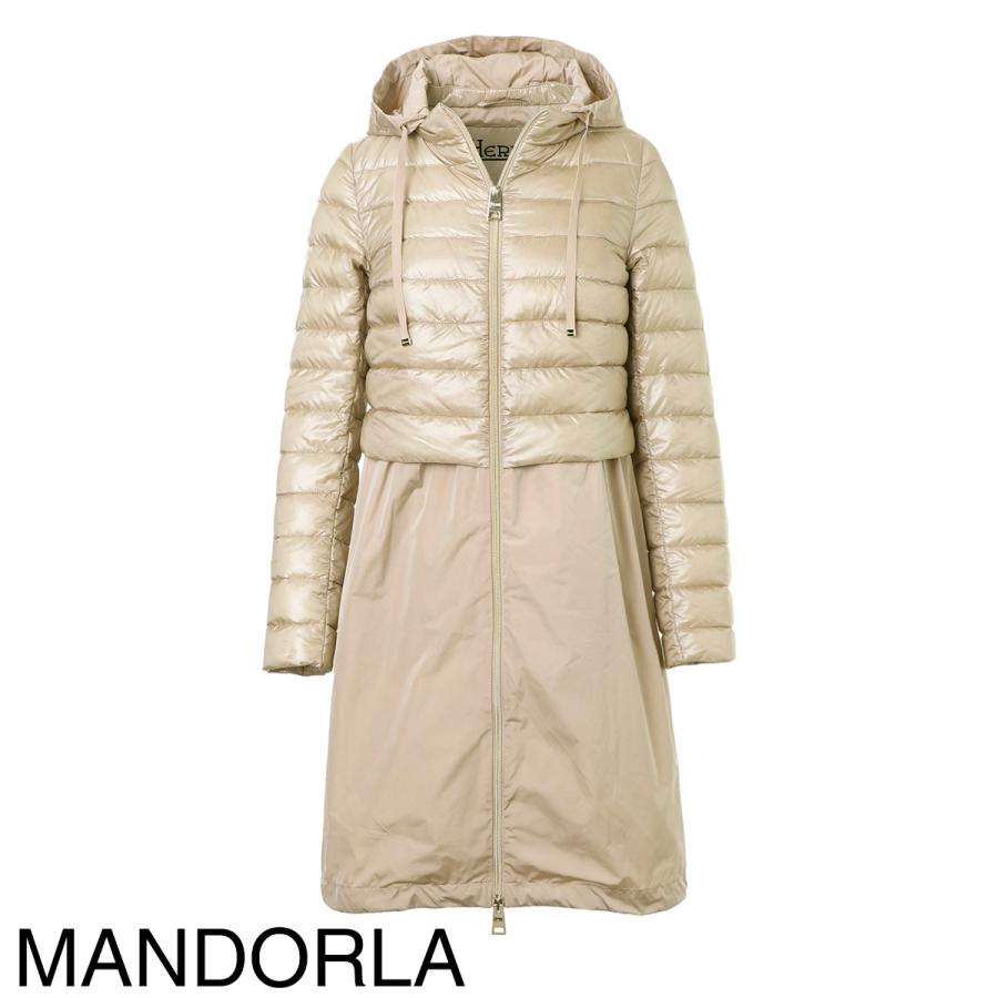 HERNO ヘルノ ダウン コート PI0963D 46 D.Beige 大きめ HERNO ヘルノ ダウンコンビコート 大きいサイズあり レディース