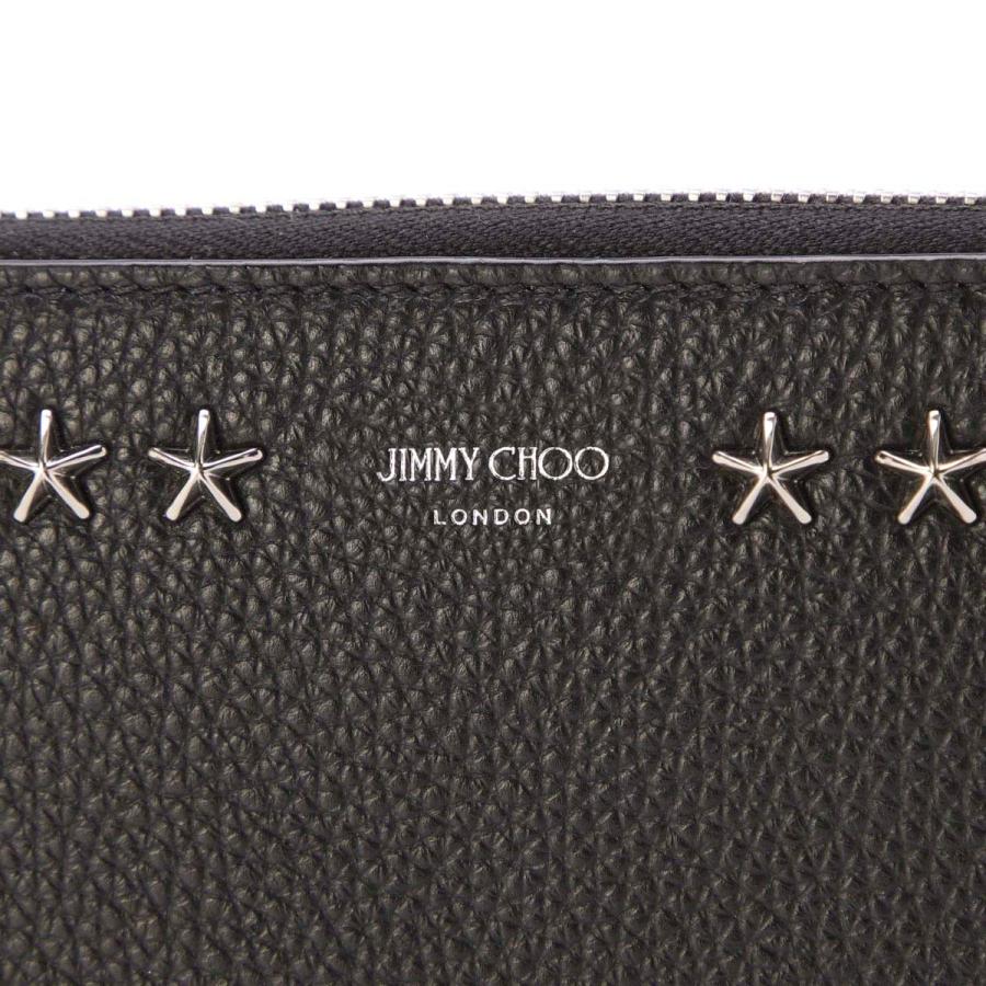 【美品】JIMMY CHOO ジミーチュウ 長財布 ウォレット PIPPA Pippa | スタッズ X クリスタル付き ブラックレザー・ウォレット