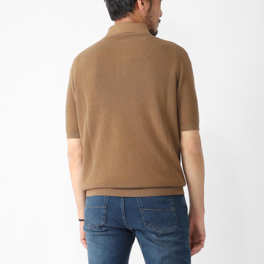 フィリッポ デ ローレンティス FILIPPO DE LAURENTIIS ニットポロシャツ POLO SWEATER SS CREPE COTTON クレープコットン 大きいサイズあり メンズの画像
