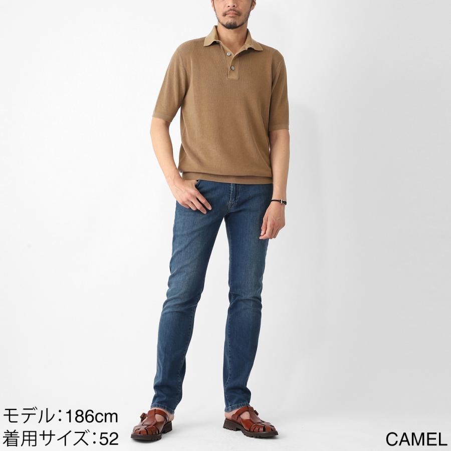 フィリッポ デ ローレンティス FILIPPO DE LAURENTIIS ニットポロシャツ POLO SWEATER SS CREPE COTTON クレープコットン 大きいサイズあり メンズの画像