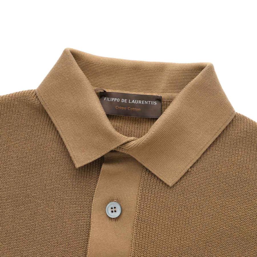 フィリッポ デ ローレンティス FILIPPO DE LAURENTIIS ニットポロシャツ POLO SWEATER SS CREPE COTTON クレープコットン 大きいサイズあり メンズの画像