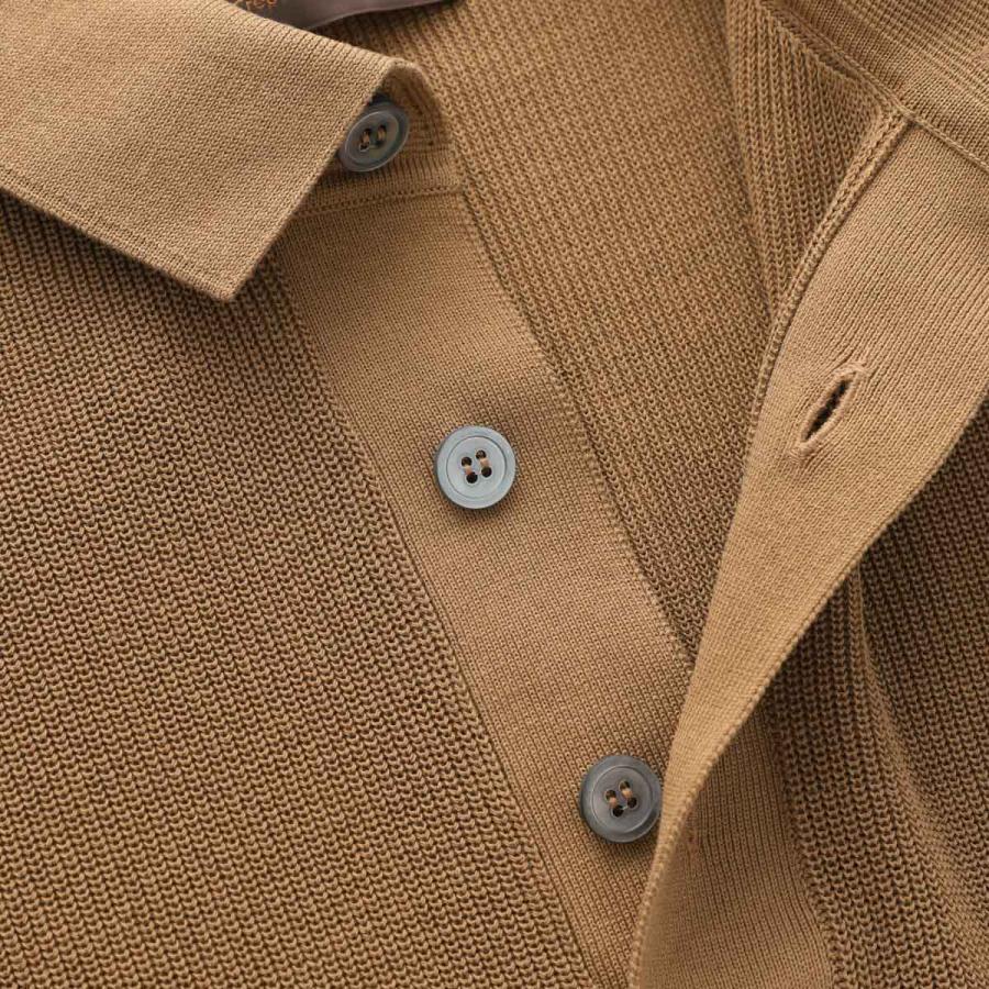 フィリッポ デ ローレンティス FILIPPO DE LAURENTIIS ニットポロシャツ POLO SWEATER SS CREPE COTTON クレープコットン 大きいサイズあり メンズの画像