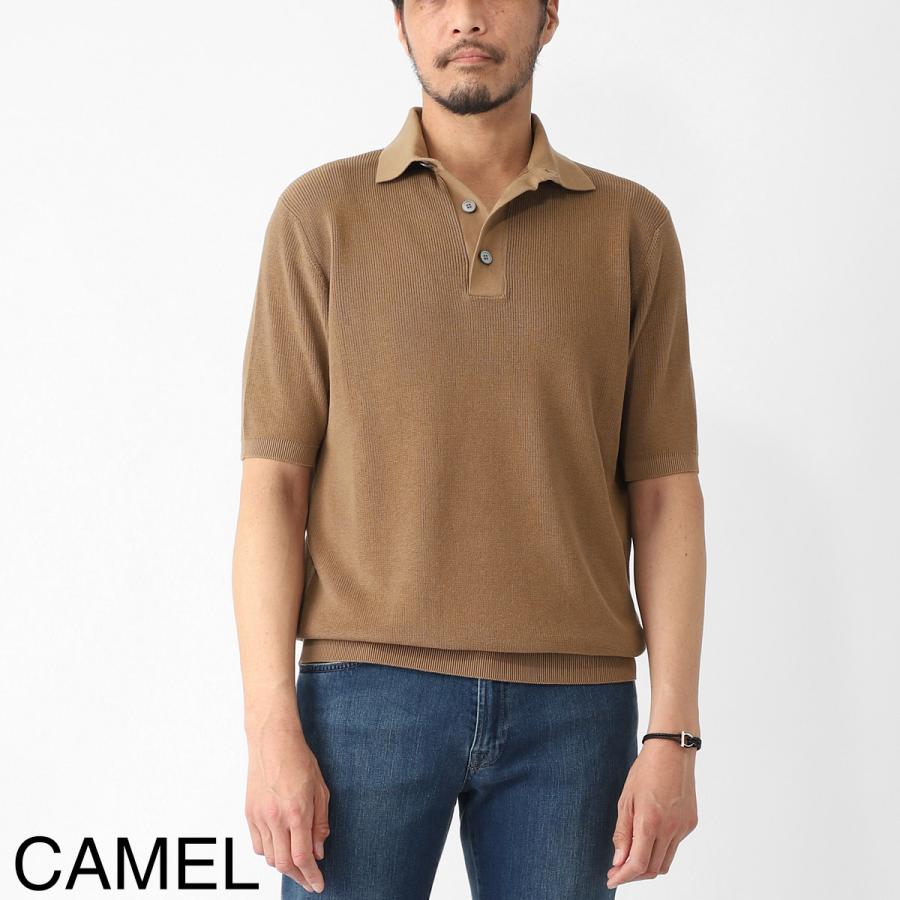 フィリッポ デ ローレンティス FILIPPO DE LAURENTIIS ニットポロシャツ POLO SWEATER SS CREPE COTTON クレープコットン 大きいサイズあり メンズの画像