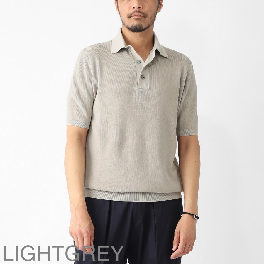 フィリッポ デ ローレンティス FILIPPO DE LAURENTIIS ニットポロシャツ POLO SWEATER SS CREPE COTTON クレープコットン 大きいサイズあり メンズの画像