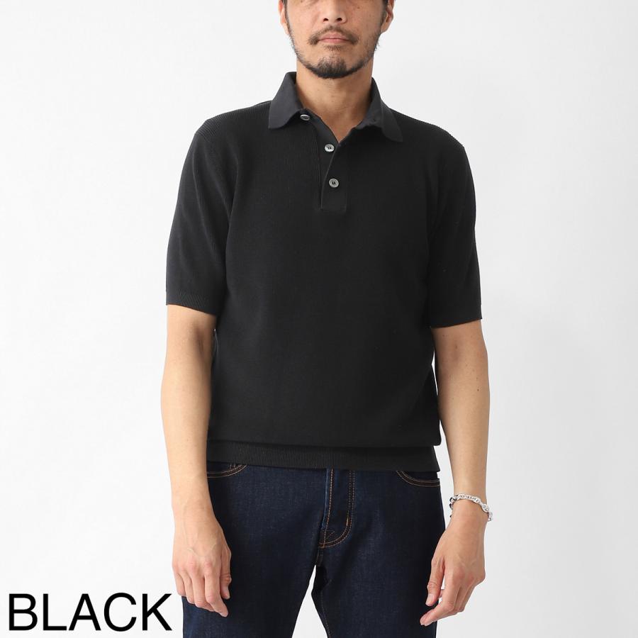 フィリッポ デ ローレンティス FILIPPO DE LAURENTIIS ニットポロシャツ POLO SWEATER SS CREPE COTTON クレープコットン 大きいサイズあり メンズの画像